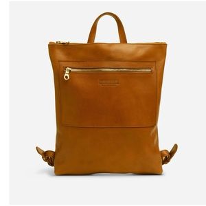 PARKER CLAY Miramar Rust Brown Leather Minimalist Backpack